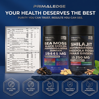 PrimalEdge™ 24 in 1 Sea Moss & Shilajit Bundle